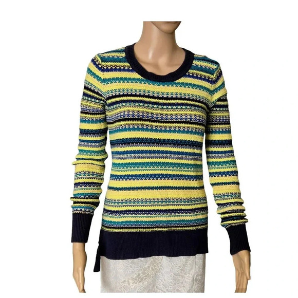 BCBGMaxazria Sweater Women's multicolor Striped Ananda Knitted Pullover size S - Picture 1 of 5
